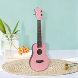 Maxbell Acoustic Ukulele Toy Portable Wood Early Educational 4 Strings Pink