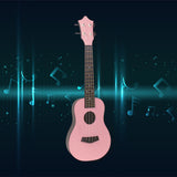 Maxbell Acoustic Ukulele Toy Portable Wood Early Educational 4 Strings Pink