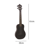 Maxbell Acoustic Ukulele Toy Portable Wood Early Educational 4 Strings Black