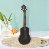 Maxbell Acoustic Ukulele Toy Portable Wood Early Educational 4 Strings Black