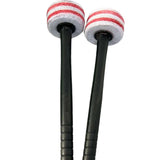 Maxbell 2 Pieces Drum Mallets Bass Percussion Mallets for Players Drum trumpet Teams 32.5cm gray red