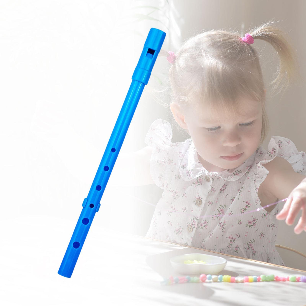 Maxbell Portable Flute Whistling Instrument Perfect for Beginners 6 Hole for Kids blue