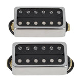 Maxbell Double Coil Pickups Set for 6 Strings Electric Guitar Accessories Parts Black Argent O