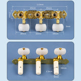 Maxbell 2 Pieces Universal String Tuning Pegs 3L 3R Replacements for Electric Guitar White