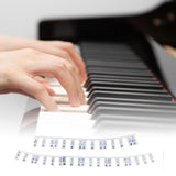 Maxbell Silicone Piano Stickers Portable Dustproof for Boys and Girls Beginners White bottom black