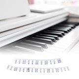 Maxbell Silicone Piano Stickers Portable Dustproof for Boys and Girls Beginners White bottom black
