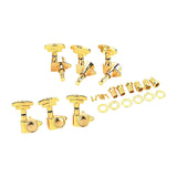 Maxbell Guitar String Tuning Pegs 3 Left 3 Right Headstocks Durable Accessory Golden