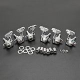 Maxbell Guitar String Tuning Pegs 3 Left 3 Right Headstocks Durable Accessory Silver