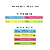Maxbell Transparent Piano Keyboard Stickers for Beginners 88/61/54/49/37 Key