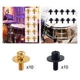 Maxbell Drum Lug Screws Drum Set Lightweight for Parts Replacement Accessories black