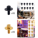 Maxbell Drum Lug Screws Drum Set Lightweight for Parts Replacement Accessories black