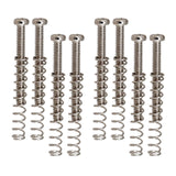 Maxbell 8 Pieces Double Coil Pickup Frame Screws Springs Potable for Guitar Parts Argent