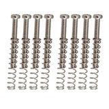 Maxbell 8 Pieces Double Coil Pickup Frame Screws Springs Potable for Guitar Parts Argent