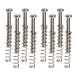 Maxbell 8 Pieces Double Coil Pickup Frame Screws Springs Potable for Guitar Parts Argent