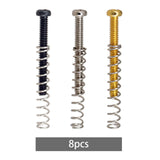 Maxbell 8 Pieces Double Coil Pickup Frame Screws Springs Potable for Guitar Parts Argent