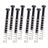 Maxbell 8 Pieces Double Coil Pickup Frame Screws Springs Potable for Guitar Parts Black