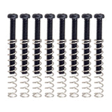 Maxbell 8 Pieces Double Coil Pickup Frame Screws Springs Potable for Guitar Parts Black