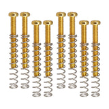 Maxbell 8 Pieces Double Coil Pickup Frame Screws Springs Potable for Guitar Parts Aureate