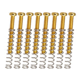 Maxbell 8 Pieces Double Coil Pickup Frame Screws Springs Potable for Guitar Parts Aureate