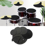 Maxbell 10Pcs Drum Mute Pads Hi Hat & 2 Cymbal Mutes Quiet Practicing Pad Reusable