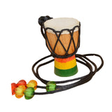 Maxbell Wood Djembe Pendant Instrument Hand Drums Neck Hanging for Party Supplies Wood