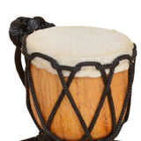 Maxbell Wood Djembe Pendant Instrument Hand Drums Neck Hanging for Party Supplies Wood