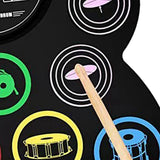 Maxbell Silicone Electronic Drum Set with Drumsticks and Pedal Controller for Gifts