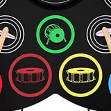 Maxbell Silicone Electronic Drum Set with Drumsticks and Pedal Controller for Gifts
