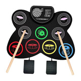 Maxbell Silicone Electronic Drum Set with Drumsticks and Pedal Controller for Gifts