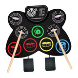 Maxbell Silicone Electronic Drum Set with Drumsticks and Pedal Controller for Gifts