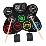 Maxbell Silicone Electronic Drum Set with Drumsticks and Pedal Controller for Gifts