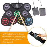 Maxbell Silicone Electronic Drum Set with Drumsticks and Pedal Controller for Gifts