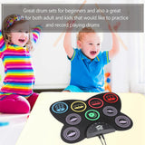 Maxbell Silicone Electronic Drum Set with Drumsticks and Pedal Controller for Gifts
