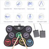 Maxbell Silicone Electronic Drum Set with Drumsticks and Pedal Controller for Gifts