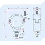 Maxbell Lighting Hook Mount Fit Alloy Wrap Around Clamp for Club Exhibition Event Argent A