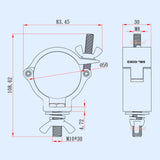 Maxbell Heavy Duty Stage Lighting Mount Clamp Aluminum Alloy for Moving Head Light Argent