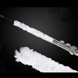 Maxbell Flute Clarinet Cotton Cleaning Brush Durable Music Instrument Parts Portable white