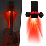 Maxbell Guitar Wall Rack Stand Non Slip Holder for Ukulele Accessories Instrument Red Lights