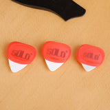 Maxbell 3Pcs Professional Guitar Picks Plectrums Silicone for Electric Guitar Banjo Red