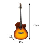 Maxbell 41 inch Acoustic Folk Guitar Gifts Closed Knob for Adults Beginners Travel sunset color