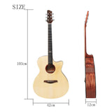 Maxbell 41 inch Acoustic Folk Guitar Gifts Closed Knob for Adults Beginners Travel wood color