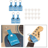 Maxbell 5x PU Leather Guitar Pick Holder Case with Keyring for Gifts
