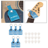 Maxbell 5x PU Leather Guitar Pick Holder Case with Keyring for Gifts