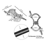 Maxbell DJ Light Clamps Dual Swivel Clamp for 1.25-1.38inch Diameter Pipe Accessory Black