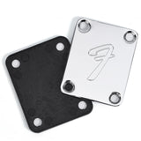 Maxbell Guitar Neck Plate & Backplate Iron Neckplate with Screws for Electric Guitar Argent