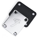 Maxbell Guitar Neck Plate & Backplate Iron Neckplate with Screws for Electric Guitar Argent