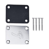 Maxbell Guitar Neck Plate & Backplate Iron Neckplate with Screws for Electric Guitar Argent