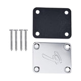 Maxbell Guitar Neck Plate & Backplate Iron Neckplate with Screws for Electric Guitar Argent