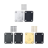 Maxbell Guitar Neck Plate & Backplate Iron Neckplate with Screws for Electric Guitar Argent