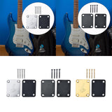 Maxbell Guitar Neck Plate & Backplate Iron Neckplate with Screws for Electric Guitar Argent